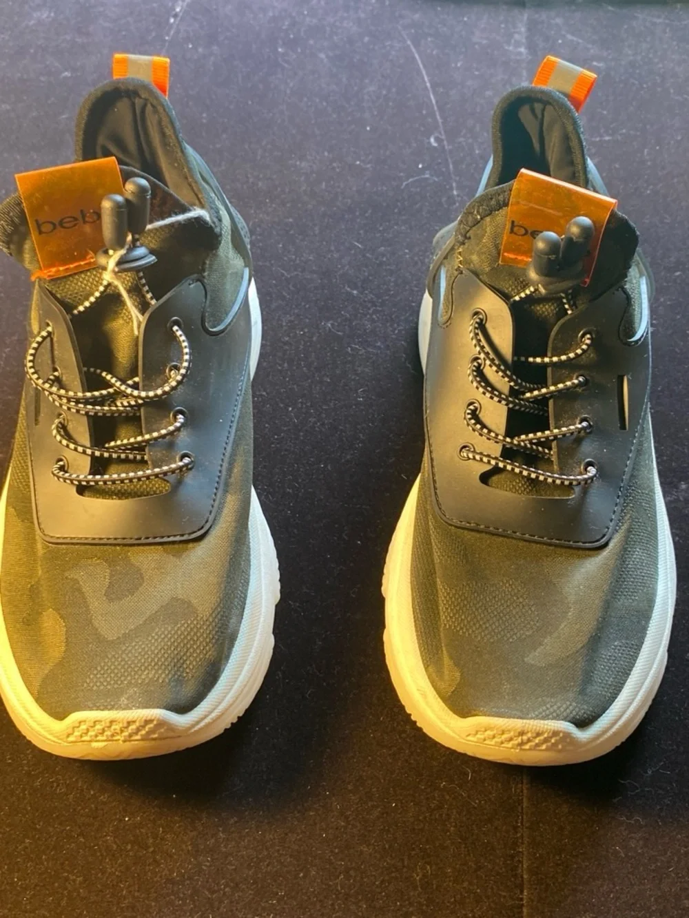 bebe Men's Dark Olive and Orange Accent Sneakers